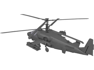 Kamov Ka-52 Attack Helicopter 3D Model