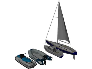 Boats Collection 3D Model