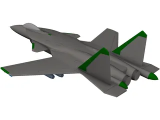 Sukhoi S-37 Berkut Jet 3D Model