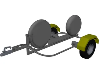 Collapsible Motorcycle Trailer 3D Model