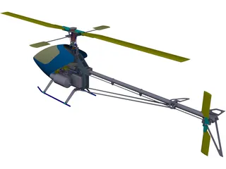 RC Helicopter for 90 engine 3D Model