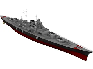 Battleship Tirpitz 3D Model