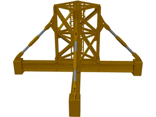 Crane Body Segment Ground Base 3D Model