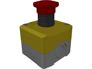 Emergency Stop Button 3D Model