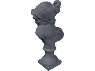Woman Bust Torso Statue 3D Model