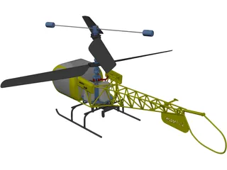 RC Helicopter Bell 47g 3D Model