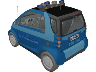 SMART Police Car 3D Model