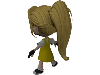 Cartoon Kid Girl 3D Model