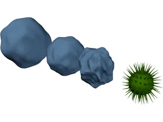 Cytology Cells Virus 3D Model