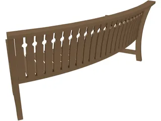 Curved Bench 3D Model