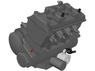 Honda CB600F Engine 3D Model