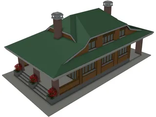 Wood House 3D Model