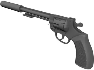 .44 Magnum Silenced 3D Model