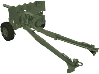 6 Pounder Anti-Tank Gun 3D Model