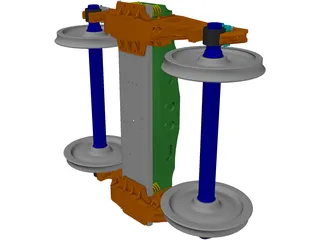 Wagon Chassis Bogie 3D Model