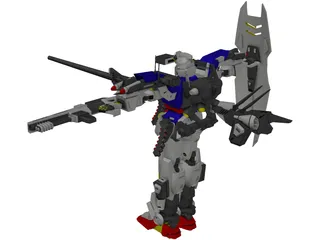 Gundam F-90 Long Range Type 3D Model