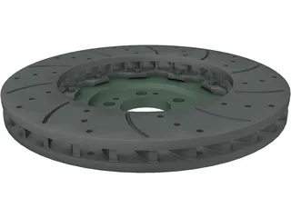 AMG Brake Rotor and Hub 3D Model