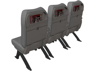 Airbus A320 Economy Seats 3D Model