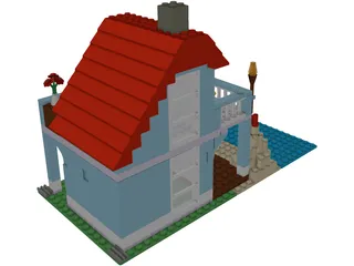 Strandhaus Lego 3D Model