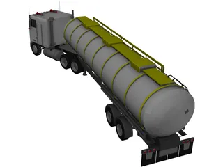 Kenworth K100 Tanker 5-axle 3D Model