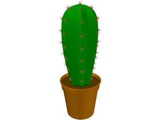 Cactus in Container 3D Model