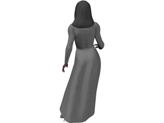 Female Holding Glass 3D Model