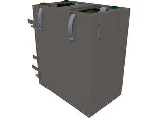 RJ45 Double Connector 3D Model