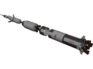 Apollo Saturn V Rocket 3D Model