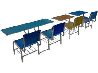 School Chairs 3D Model