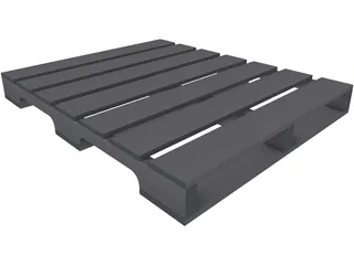 Wooden Pallet 40W x 48D 3D Model