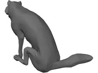 Wolf Sitting 3D Model