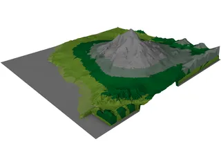 Volcano Etna Italy 3D Model