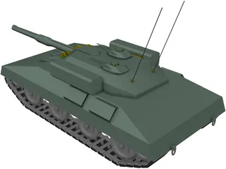 Tank Missile Armed 3D Model