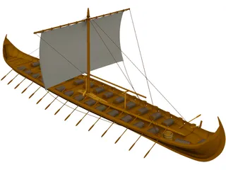 Viking Longboat 3D Model