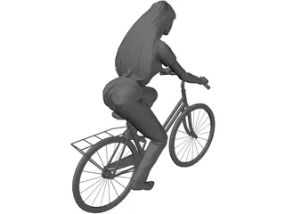 Woman on Bike 3D Model