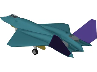 YF-23 Military Fighter Jet 3D Model