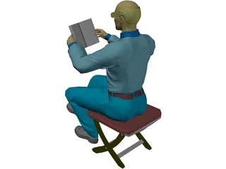Man with Book 3D Model