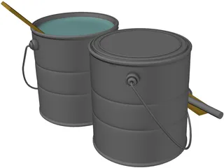 Paint Cans 3D Model