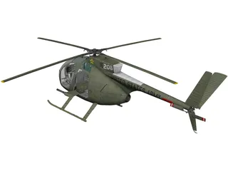 Hughes OH-6A Cayuse 3D Model