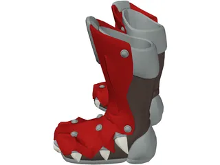 Red Dragon Boots 3D Model