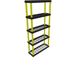 Plastic Shelf Unit 3D Model