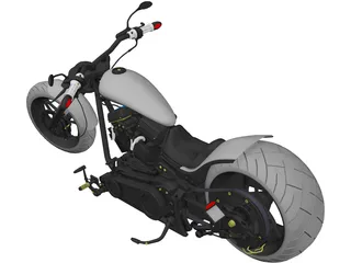 Custom Chopper Motorcycle 3D Model