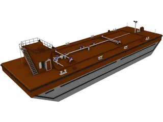 Oil Tanker Barge 3D Model