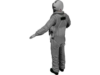 Airforce Pilot 3D Model