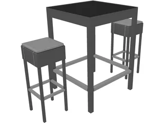 Rattan Barstool and Stamina 3D Model