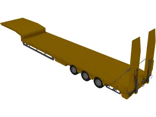 Flatbed Trailer 3D Model