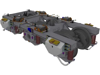 Bogie 3 Axle 3D Model