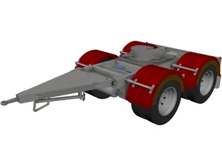 Tandem Axle Dolly 1540 Axle Centers 3D Model