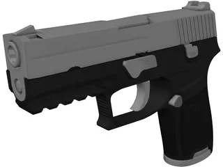 Sig Sauer P250 9mm Handgun 3D Model