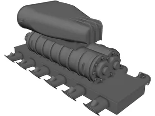 Intake Manifold with Supercharger 3D Model